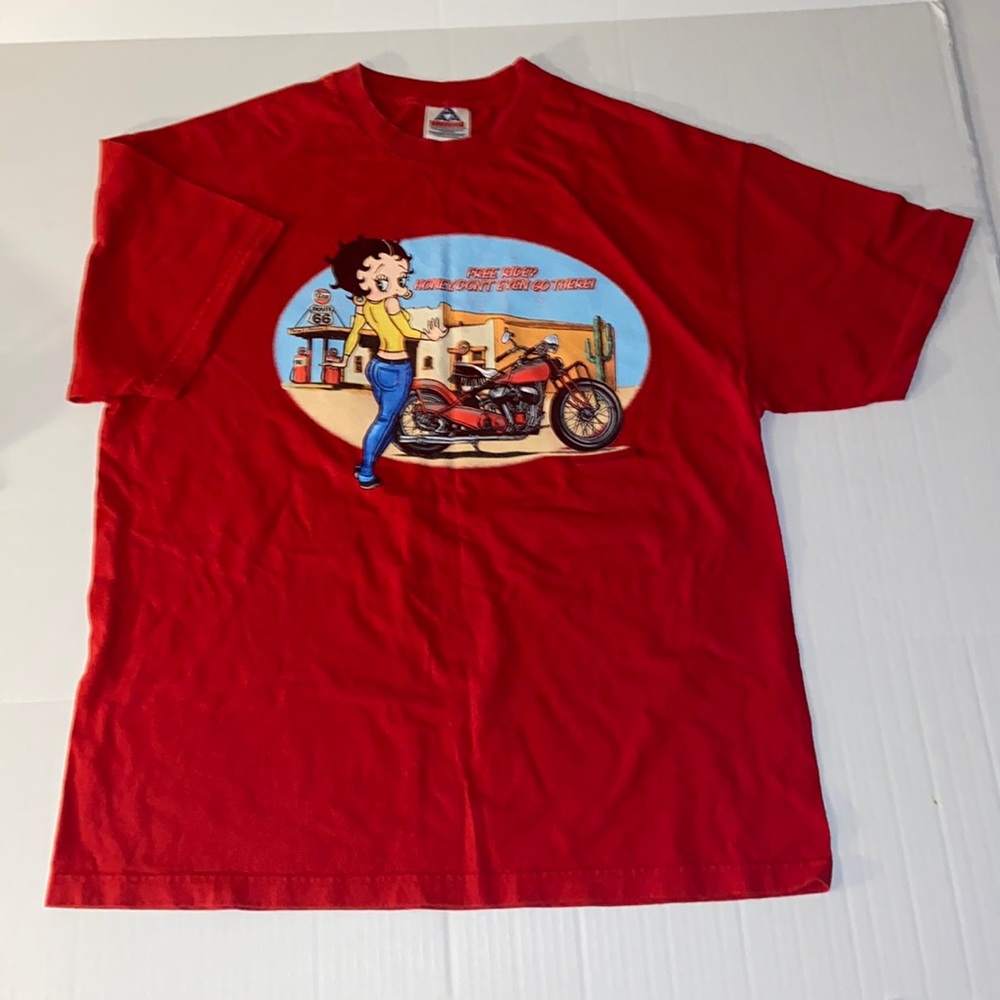 Alstyle Apparel Betty Boop 2000 Free Ride Adult XL Short Sleeve Tee Shirt
